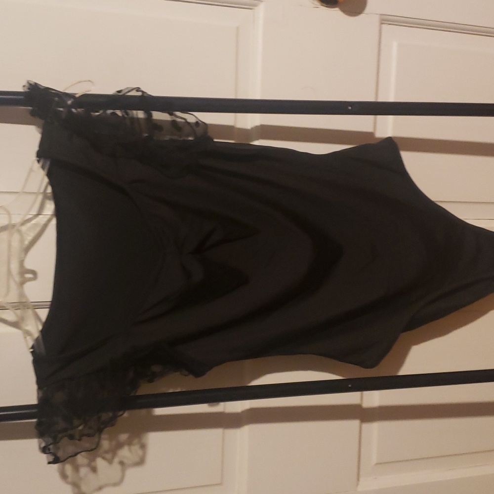 black ruffle sleeve bodysuit